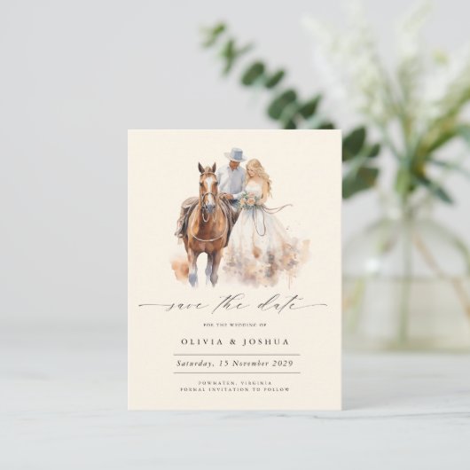 Moderne Faire-Part de Date de Mariage Rustique Occ (Debout devant)