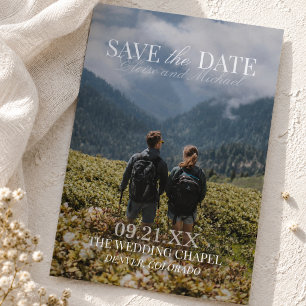 Moderne Faire-Part de Date de Mariage Vertical Dou