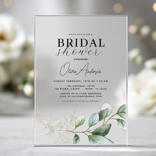 Moderne faire-part de douche de mariage botanique