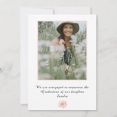 Moderne, faire-part de graduation florale à fleurs (Dos)