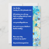 Moderne Faire-Part de Mariage à Imprimer Floral Bl (Dos)
