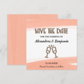 Moderne faire-part de mariage à l'aquarelle pêche (Devant / Derrière)