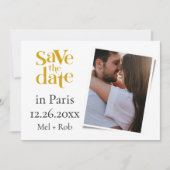 Moderne Faire-Part de Mariage à Paris en Or (Devant)