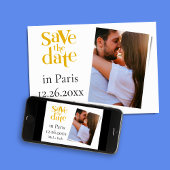 Moderne Faire-Part de Mariage à Paris en Or