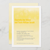 MODERNE FAIRE-PART DE MARIAGE ombre jaune aquarell (Devant / Derrière)