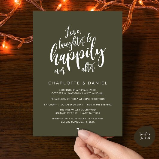 Moderne Faire-Part de Mariage Rustique Script Pour