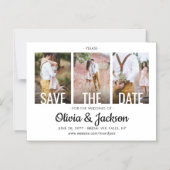 Moderne Faire-Part de Mariage Simple avec Trois Ph (Recto)