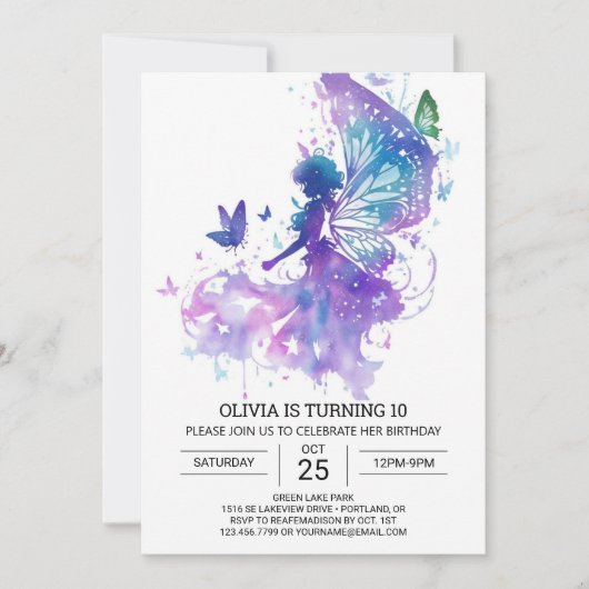 Moderne Fairycore Verjaardag Kaart (Voorkant)