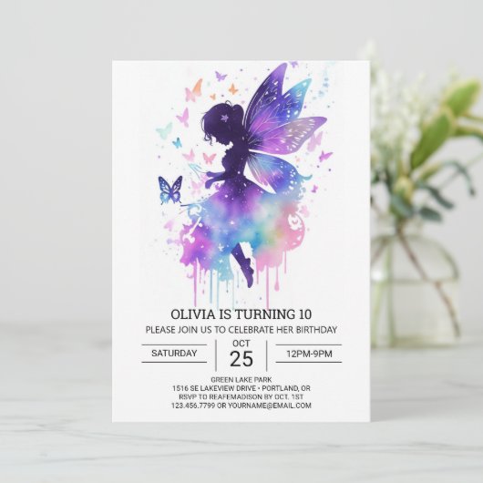 Moderne Fairycore Verjaardagsmagie Kaart (Staand voorkant)