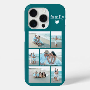 Moderne Familie 6 Foto Teal iPhone 15 Pro Case