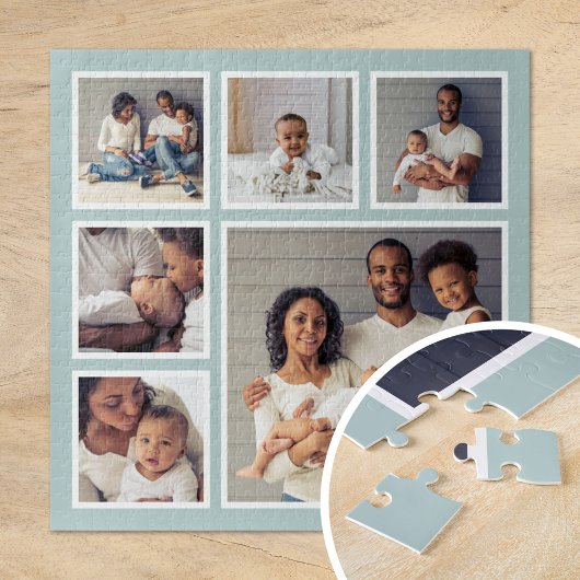 Moderne familie 6 Square Photo Collage Legpuzzel