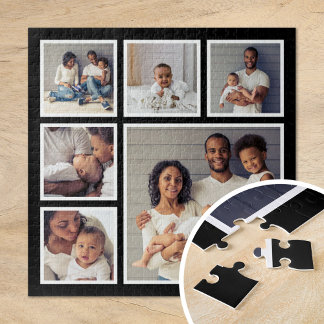 Moderne familie 6 Square Photo Collage Legpuzzel