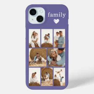 Moderne Familie 8 Foto Paars iPhone 15 Mini Hoesje