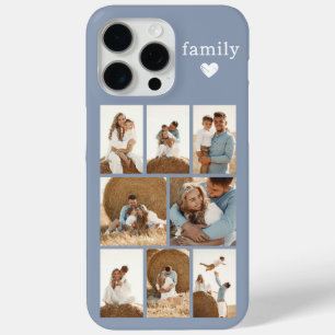 Moderne Familie 8 Foto Stofblauw iPhone 15 Pro Max Hoesje