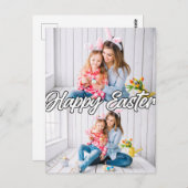 Moderne Familie Custom 2-foto Pasen Briefkaart (Voorkant / Achterkant)