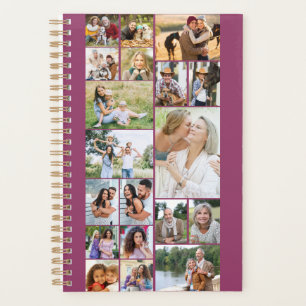 Moderne familie foto collage 19 Afbeelding roze Planner
