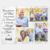 Moderne familie foto collage Memorial Keepslag Fleece Deken (Voorkant (Horizontaal))