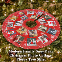 Moderne familie foto collage snowflake kerstbal br