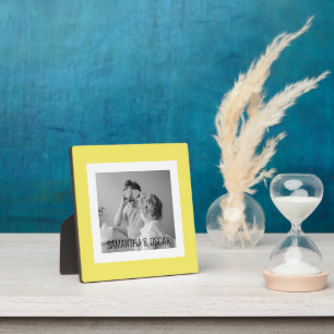Moderne familie foto Geel Eenvoudig Lovely Gift Fotoplaat