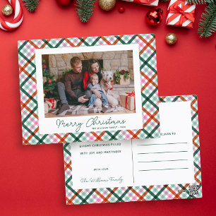 Moderne Familie Foto Kerstmis Vakantiekaart Feestdagenkaart