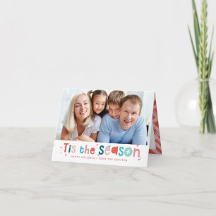 MODERNE FAMILIE FOTO leuk grillig is het seizoen Feestdagen Kaart