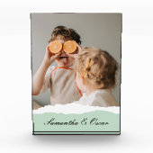 Moderne familie foto & persoonlijke naam Mint Gift (Voorkant)