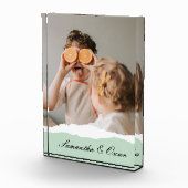 Moderne familie foto & persoonlijke naam Mint Gift (Rechts)