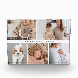 Moderne Familie Fotocollage Gepersonaliseerde naam Fotoblokken