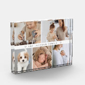 Moderne Familie Fotocollage Gepersonaliseerde naam Fotoblokken (Links)