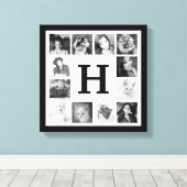 Moderne Familie Fotocollage met Monogram Canvas Afdruk (Insitu (Houten vloer))