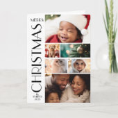 Moderne Familie Fotocollage Zwart Wit Minimalist Kaart (Voorkant)