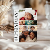 Moderne Familie Fotocollage Zwart Wit Minimalist Kaart