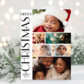 Moderne Familie Fotocollage Zwart Wit Minimalist Kaart