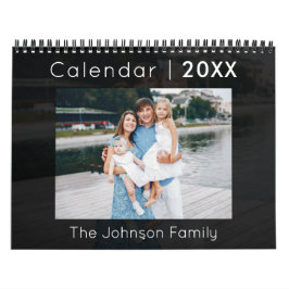 Moderne familie fotokalender zwart kalender