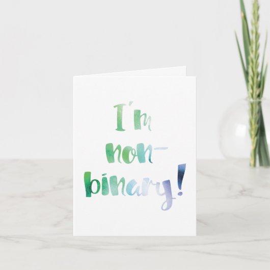Moderne familie geslachtsaankondiging niet-binair kaart (Voorkant)