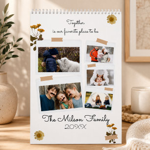 Moderne Familie Minimaal Aangepaste Foto Kalender