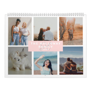 Moderne familie monogram naam roze 18 foto's colla kalender
