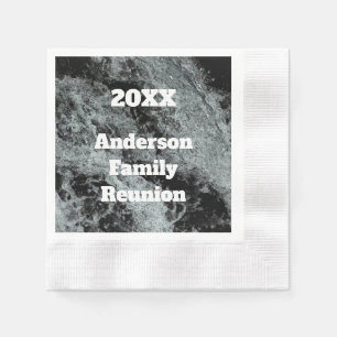 Moderne familie reünie Black White Falling Water Servet