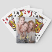 Moderne familie script foto gepersonaliseerd pokerkaarten (Achterkant)