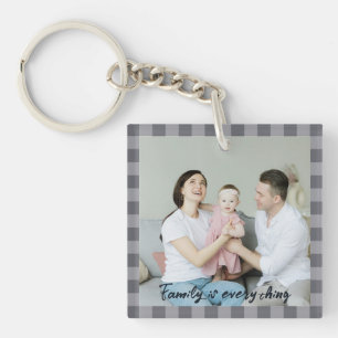 Moderne familiedag foto Acryl Sleutelhanger
