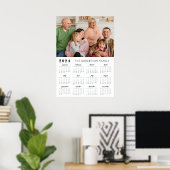 Moderne familiefoto 2024 kalender poster (Thuiskantoor)