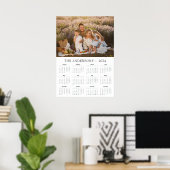 Moderne familiefoto 2024 kalender poster (Thuiskantoor)