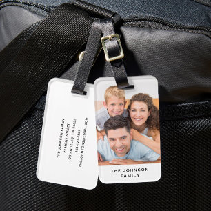 Moderne familiefoto bagagelabel