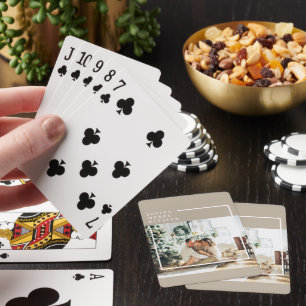 Moderne familiefoto   Blij Gelukkig Gezegend  Pokerkaarten