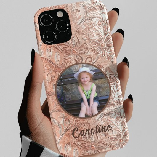 Moderne Familiefoto Bloemenprint Case-Mate iPhone Case