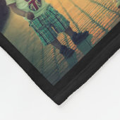 Moderne familiefoto collage monogram fleece deken (Hoek)