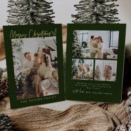 Moderne Familiefoto Folie Kerst Kaart