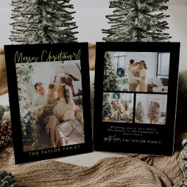 Moderne Familiefoto Folie Kerst Kaart