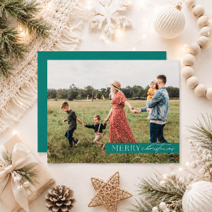 Moderne familiefoto minimalistische kerstkaart