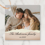 Moderne familiefoto & persoonlijke naam cadeau bedankjes labels (Voorkant)